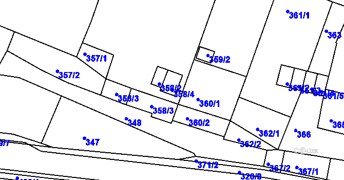 Parcela st. 358/4 v KÚ Moravský Krumlov, Katastrální mapa