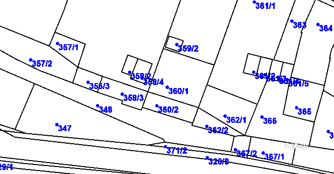 Parcela st. 360/1 v KÚ Moravský Krumlov, Katastrální mapa