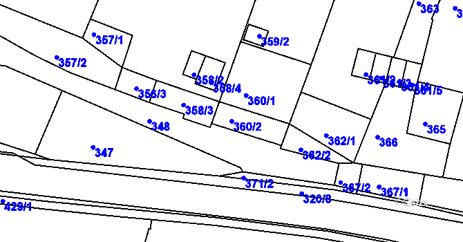Parcela st. 360/2 v KÚ Moravský Krumlov, Katastrální mapa