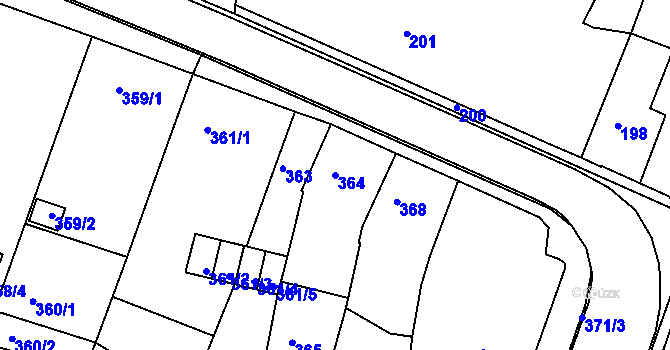 Parcela st. 364 v KÚ Moravský Krumlov, Katastrální mapa