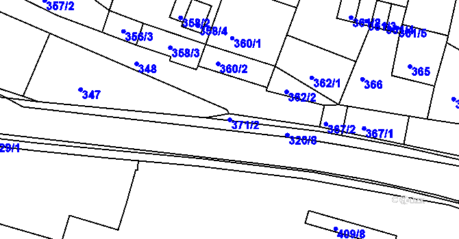 Parcela st. 371/2 v KÚ Moravský Krumlov, Katastrální mapa