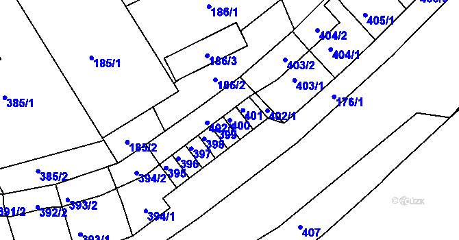 Parcela st. 400 v KÚ Moravský Krumlov, Katastrální mapa
