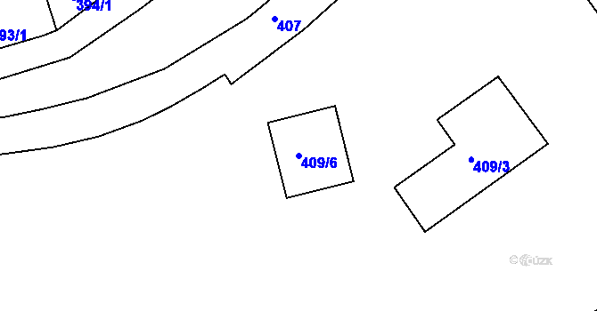 Parcela st. 409/6 v KÚ Moravský Krumlov, Katastrální mapa