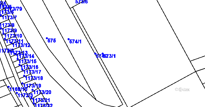 Parcela st. 573/1 v KÚ Moravský Krumlov, Katastrální mapa