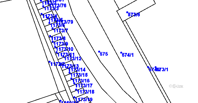 Parcela st. 575 v KÚ Moravský Krumlov, Katastrální mapa