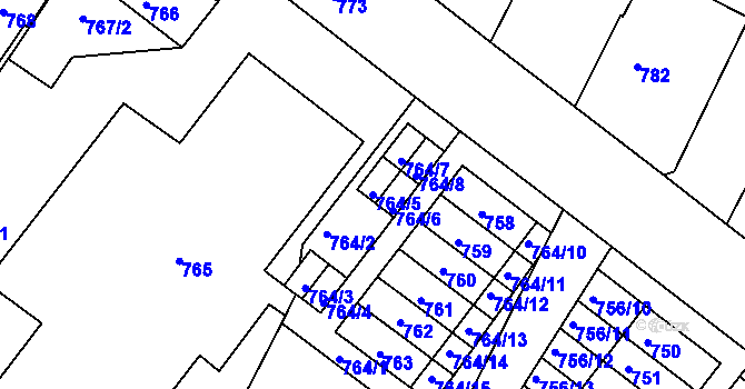 Parcela st. 764/5 v KÚ Moravský Krumlov, Katastrální mapa