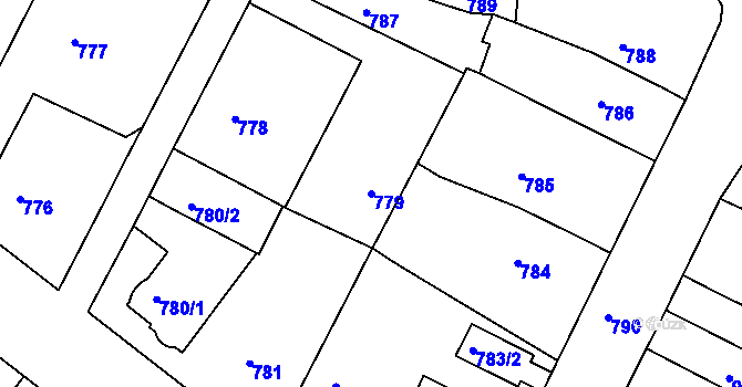 Parcela st. 779 v KÚ Moravský Krumlov, Katastrální mapa