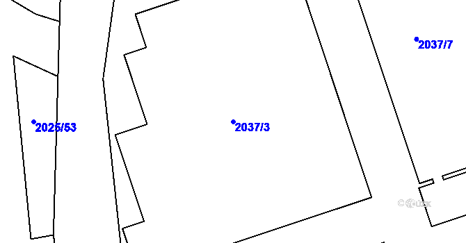 Parcela st. 2037/3 v KÚ Moravský Krumlov, Katastrální mapa
