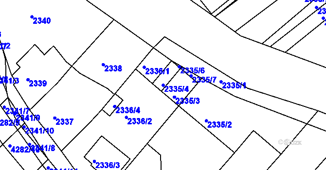 Parcela st. 2335/4 v KÚ Moravský Krumlov, Katastrální mapa