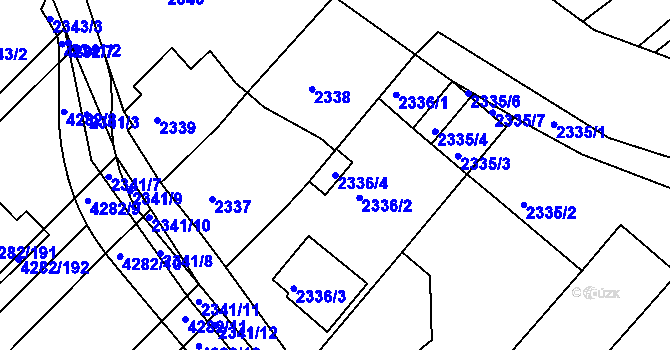 Parcela st. 2336/4 v KÚ Moravský Krumlov, Katastrální mapa