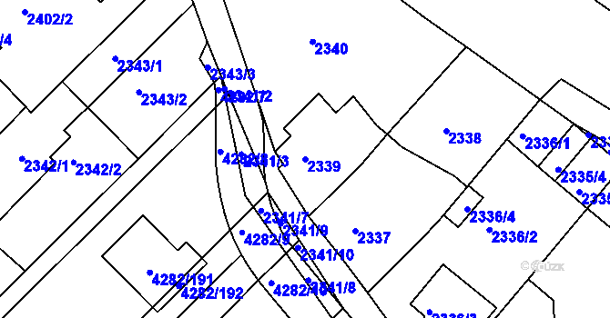 Parcela st. 2339 v KÚ Moravský Krumlov, Katastrální mapa