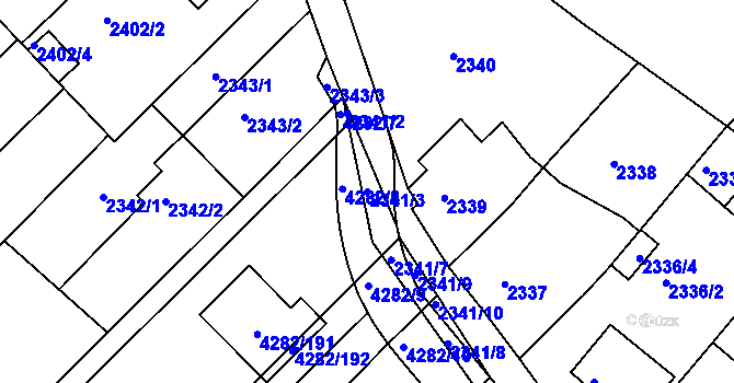 Parcela st. 2341/3 v KÚ Moravský Krumlov, Katastrální mapa
