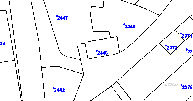 Parcela st. 2448 v KÚ Moravský Krumlov, Katastrální mapa
