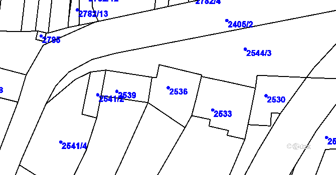 Parcela st. 2536 v KÚ Moravský Krumlov, Katastrální mapa