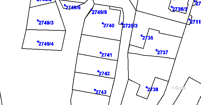 Parcela st. 2741 v KÚ Moravský Krumlov, Katastrální mapa