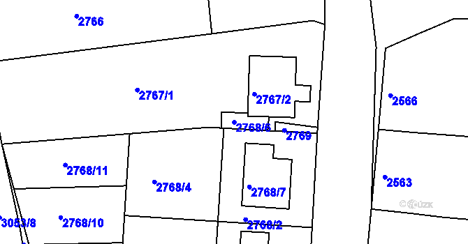 Parcela st. 2768/6 v KÚ Moravský Krumlov, Katastrální mapa