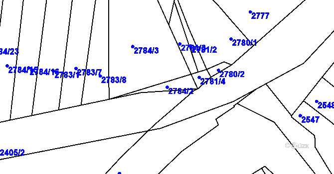 Parcela st. 2784/2 v KÚ Moravský Krumlov, Katastrální mapa