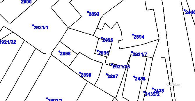 Parcela st. 2895 v KÚ Moravský Krumlov, Katastrální mapa