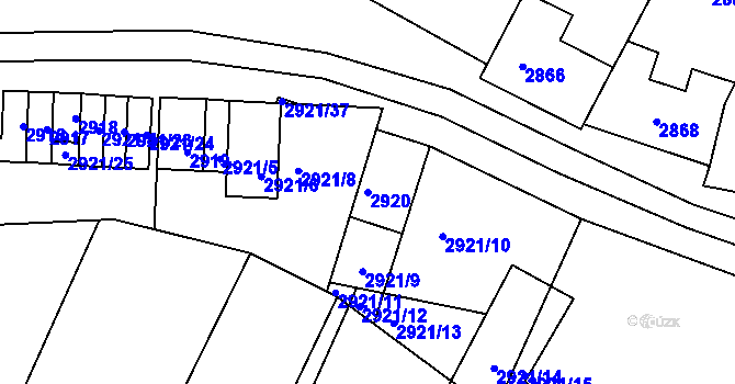 Parcela st. 2920 v KÚ Moravský Krumlov, Katastrální mapa