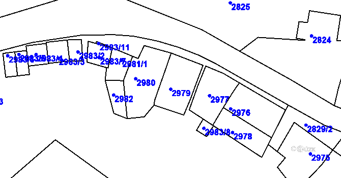 Parcela st. 2979 v KÚ Moravský Krumlov, Katastrální mapa