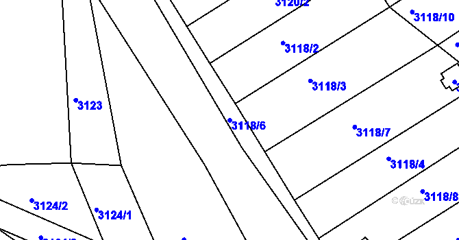 Parcela st. 3118/6 v KÚ Moravský Krumlov, Katastrální mapa