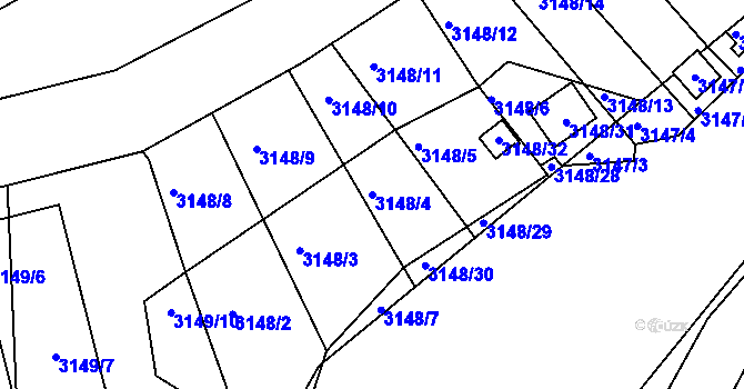Parcela st. 3148/4 v KÚ Moravský Krumlov, Katastrální mapa