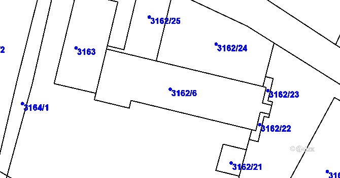 Parcela st. 3162/6 v KÚ Moravský Krumlov, Katastrální mapa