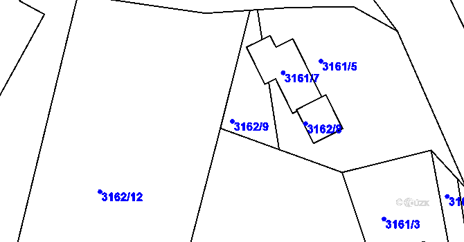 Parcela st. 3162/9 v KÚ Moravský Krumlov, Katastrální mapa