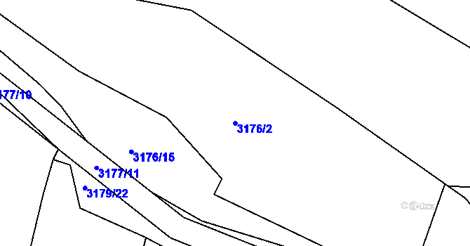 Parcela st. 3176/2 v KÚ Moravský Krumlov, Katastrální mapa