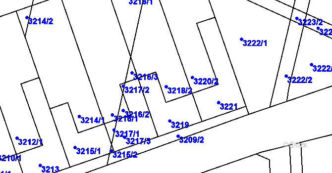Parcela st. 3218/2 v KÚ Moravský Krumlov, Katastrální mapa