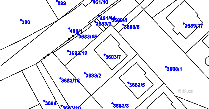 Parcela st. 3683/7 v KÚ Moravský Krumlov, Katastrální mapa