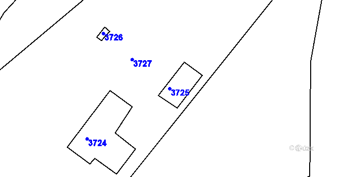 Parcela st. 3725 v KÚ Moravský Krumlov, Katastrální mapa