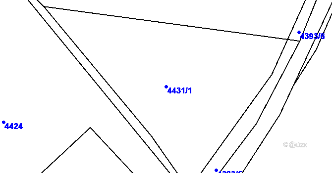 Parcela st. 4431/1 v KÚ Moravský Krumlov, Katastrální mapa