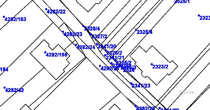 Parcela st. 2341/21 v KÚ Moravský Krumlov, Katastrální mapa