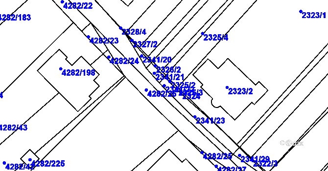 Parcela st. 2341/22 v KÚ Moravský Krumlov, Katastrální mapa