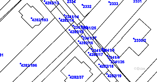 Parcela st. 4282/16 v KÚ Moravský Krumlov, Katastrální mapa