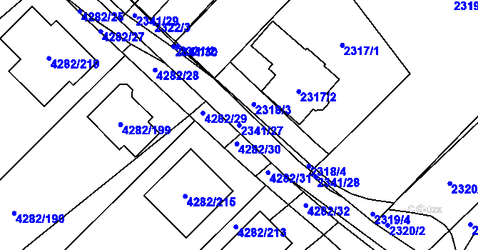 Parcela st. 2341/27 v KÚ Moravský Krumlov, Katastrální mapa