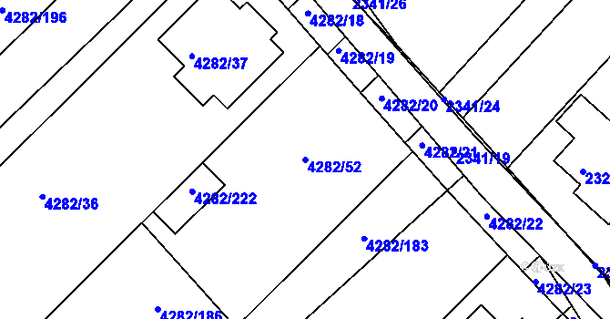 Parcela st. 4282/52 v KÚ Moravský Krumlov, Katastrální mapa