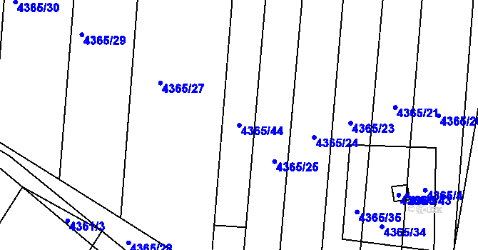 Parcela st. 4365/44 v KÚ Moravský Krumlov, Katastrální mapa