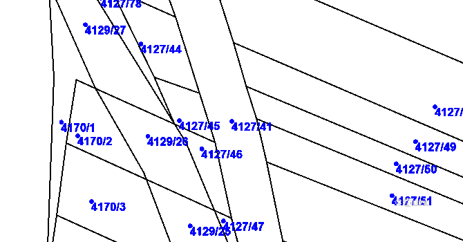 Parcela st. 4127/41 v KÚ Moravský Krumlov, Katastrální mapa