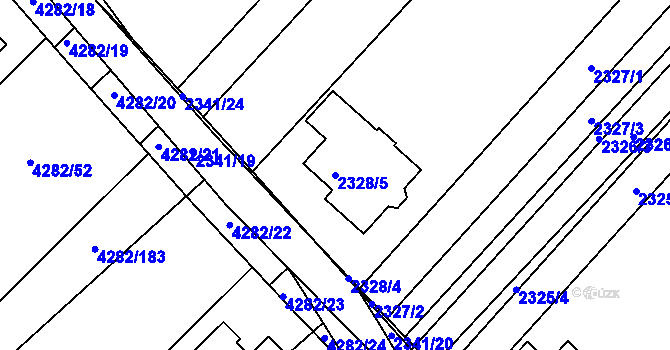 Parcela st. 2328/5 v KÚ Moravský Krumlov, Katastrální mapa