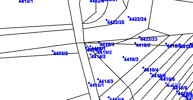 Parcela st. 4419/2 v KÚ Moravský Krumlov, Katastrální mapa
