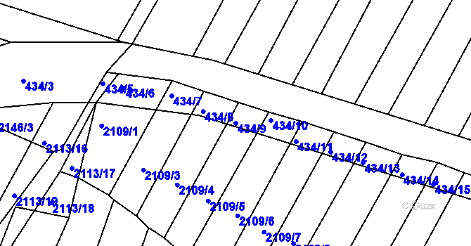 Parcela st. 434/9 v KÚ Moravský Krumlov, Katastrální mapa