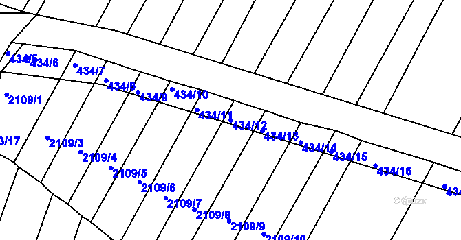 Parcela st. 434/12 v KÚ Moravský Krumlov, Katastrální mapa