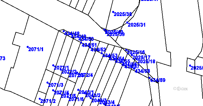 Parcela st. 434/53 v KÚ Moravský Krumlov, Katastrální mapa
