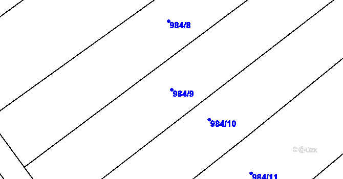 Parcela st. 984/9 v KÚ Moravský Krumlov, Katastrální mapa