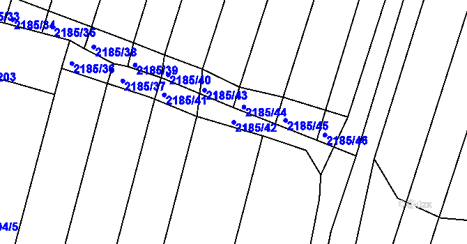 Parcela st. 2185/42 v KÚ Moravský Krumlov, Katastrální mapa