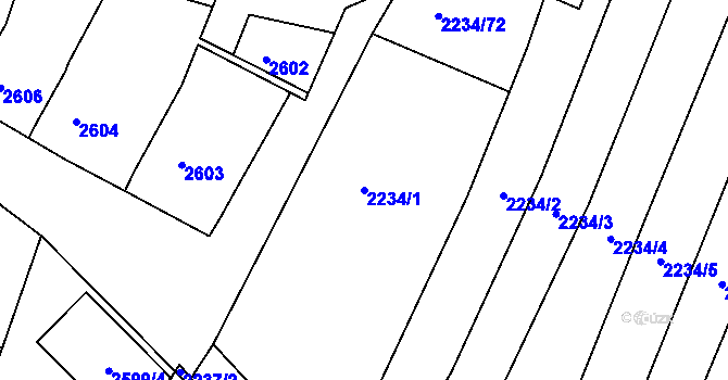Parcela st. 2234/1 v KÚ Moravský Krumlov, Katastrální mapa