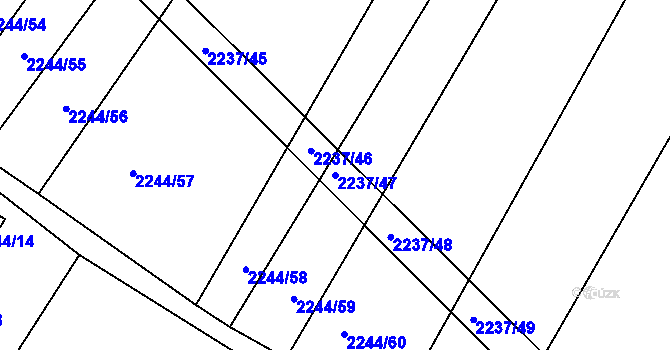 Parcela st. 2237/47 v KÚ Moravský Krumlov, Katastrální mapa