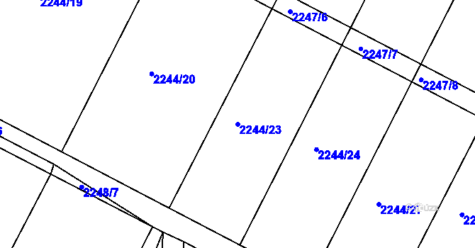 Parcela st. 2244/23 v KÚ Moravský Krumlov, Katastrální mapa